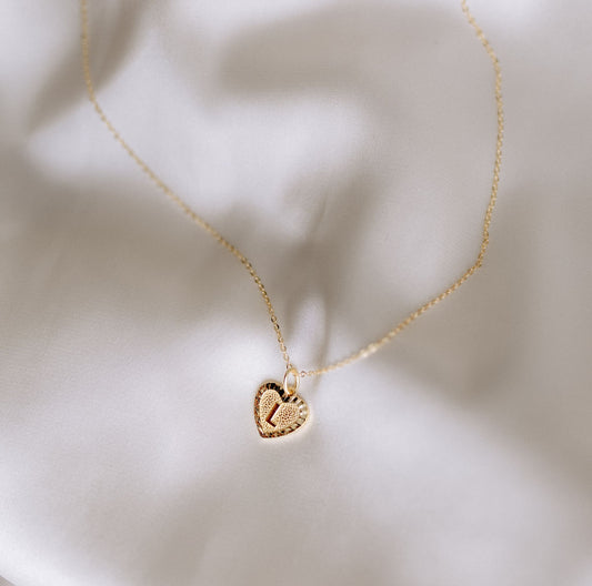 Buchstaben Herz Kette 925 Silber 18k vergoldet Geschenk