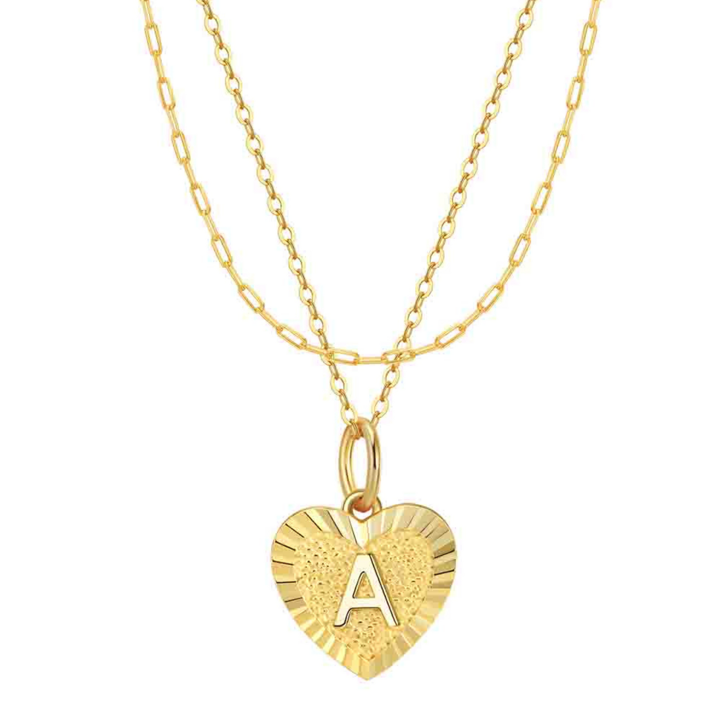 Buchstaben Herz Kette 925 Silber 18k vergoldet Geschenk