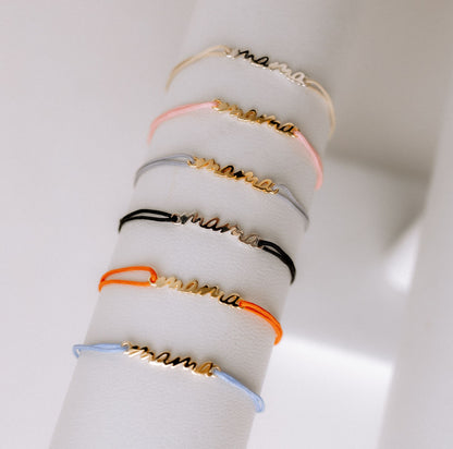 Nyla MAMA & MINI Matching Partnerlook Nylon Armband 925 Silber 18k vergoldet Geschenk