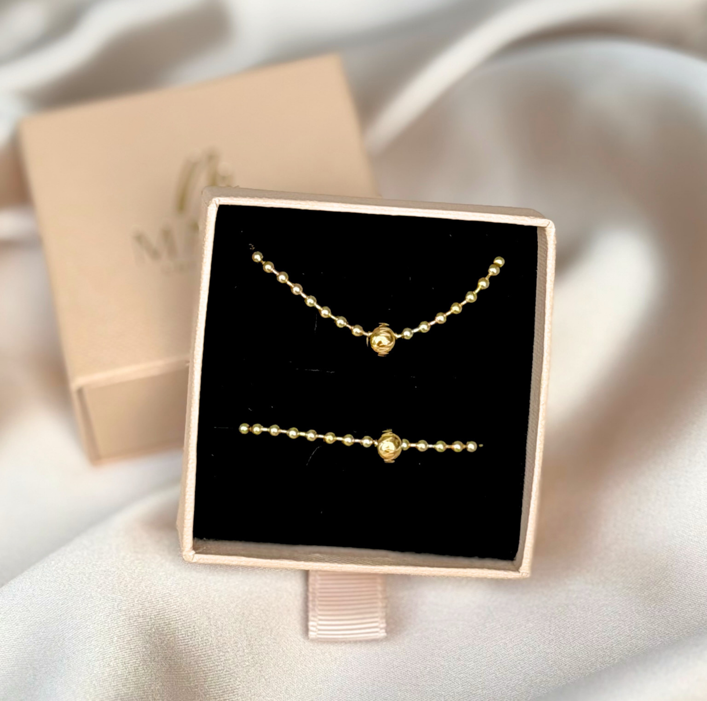MAMA Timeless Beads Kugelkette 925 Silber 18k vergoldet Muttertag Limited Edition