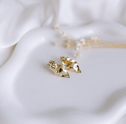 Golden Wave Ohrringe Gold 14k vergoldet Statement