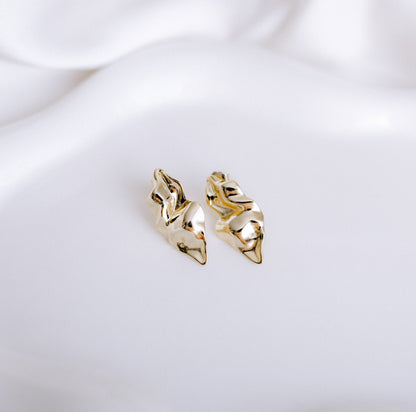 Golden Wave Ohrringe Gold 14k vergoldet Statement