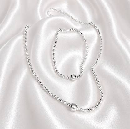 MAMA Timeless Beads Kugelkette 925 Silber 18k vergoldet Muttertag Limited Edition