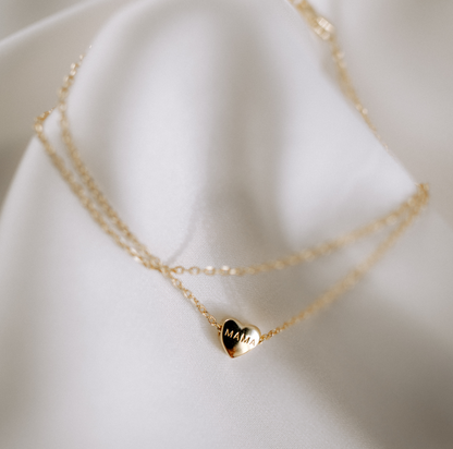 mama's heart minimalistisch Gold Armband Herz graviert Mama