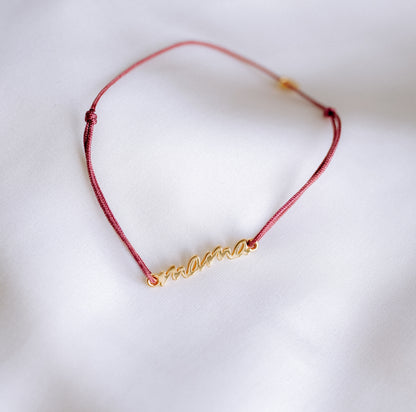 Nyla MAMA & MINI Matching Partnerlook Nylon Armband 925 Silber 18k vergoldet Geschenk