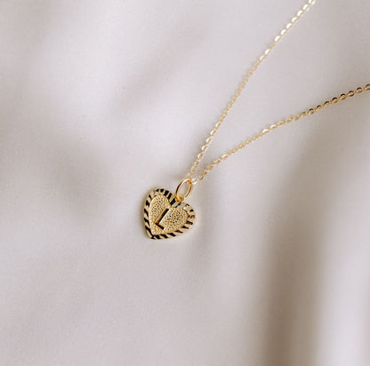 Buchstaben Herz Kette 925 Silber 18k vergoldet Geschenk