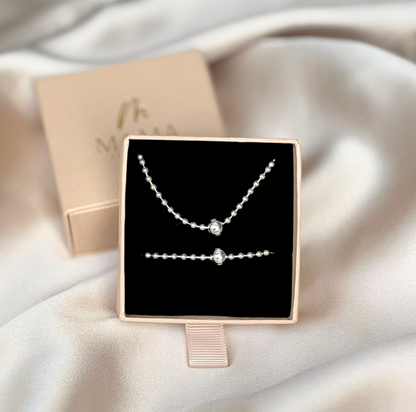 MAMA Timeless Beads Kugelkette 925 Silber 18k vergoldet Muttertag Limited Edition