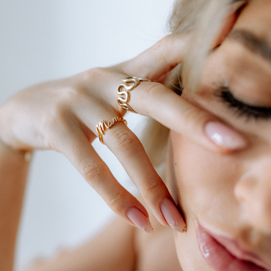 Ring it MAMA Ring 18k vergoldet 925 Silber Schriftzug Geschenk