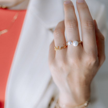 Ring it MAMA Ring 18k vergoldet 925 Silber Schriftzug Geschenk