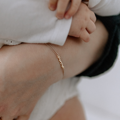 Nyla MAMA & MINI Matching Partnerlook Nylon Armband 925 Silber 18k vergoldet Geschenk