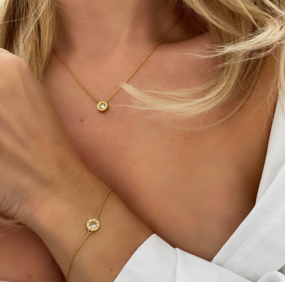 Engraved Elegance MAMA Set Armband Kette Swarovski Stein graviert Mama x paulinakart