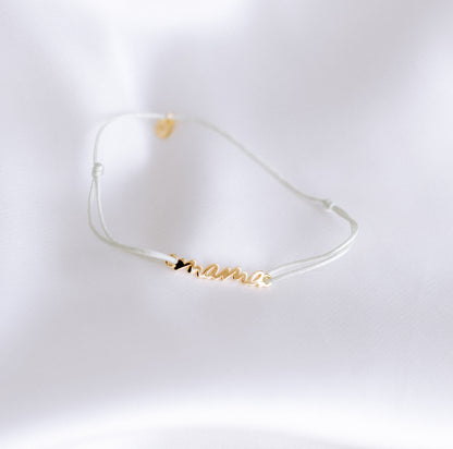 Nyla MAMA & MINI Matching Partnerlook Nylon Armband 925 Silber 18k vergoldet Geschenk