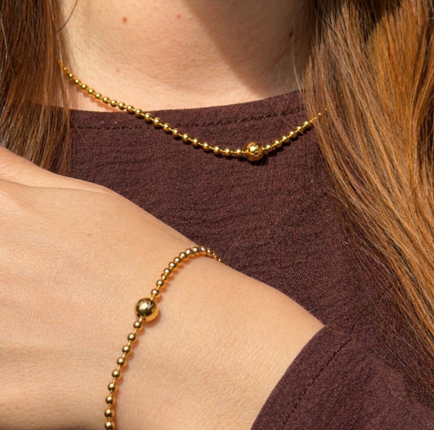 MAMA Timeless Beads Kugelkette 925 Silber 18k vergoldet Muttertag Limited Edition