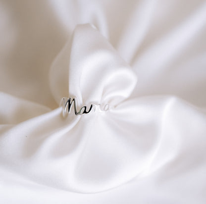 Ring it MAMA Ring 18k vergoldet 925 Silber Schriftzug Geschenk