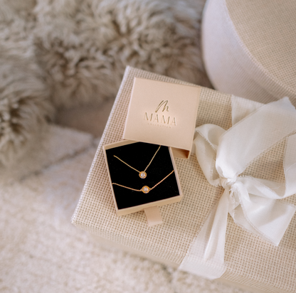 Engraved Elegance MAMA Set Armband Kette Swarovski Stein graviert Mama x paulinakart