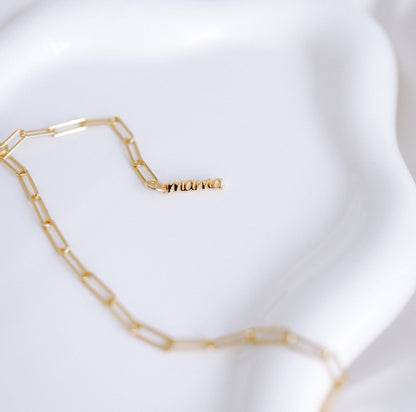 Everlink MAMA Kette Y Gliederkette mit mama Charm LIMITED EDITION Schriftzug