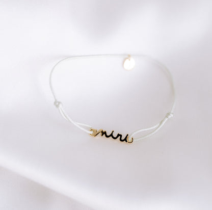 Nyla MAMA & MINI Matching Partnerlook Nylon Armband 925 Silber 18k vergoldet Geschenk