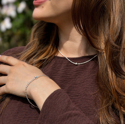 MAMA Timeless Beads Kugelkette 925 Silber 18k vergoldet Muttertag Limited Edition