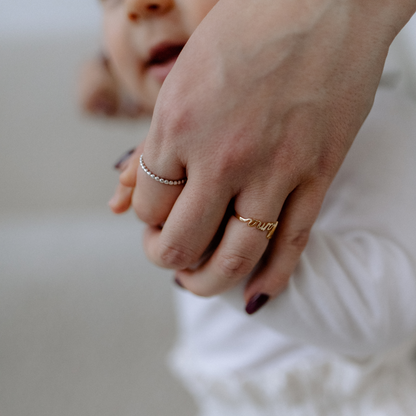 Ring it MAMA Ring 18k vergoldet 925 Silber Schriftzug Geschenk