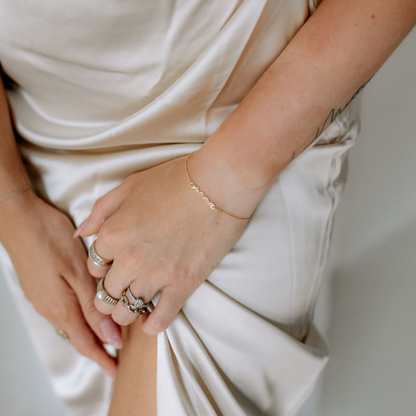 Chain Love MAMA Armband 18k vergoldet 925 Silber Armkette Geschenk filigran