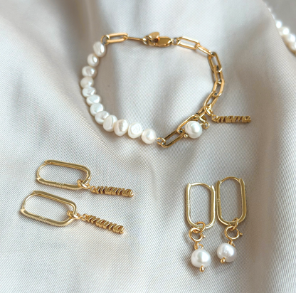 Pearls of mother MAMA Charms Armband Anhänger Echtperlen Mama x Ann-Kathrin Hellge 925 Silber 18k vergoldet