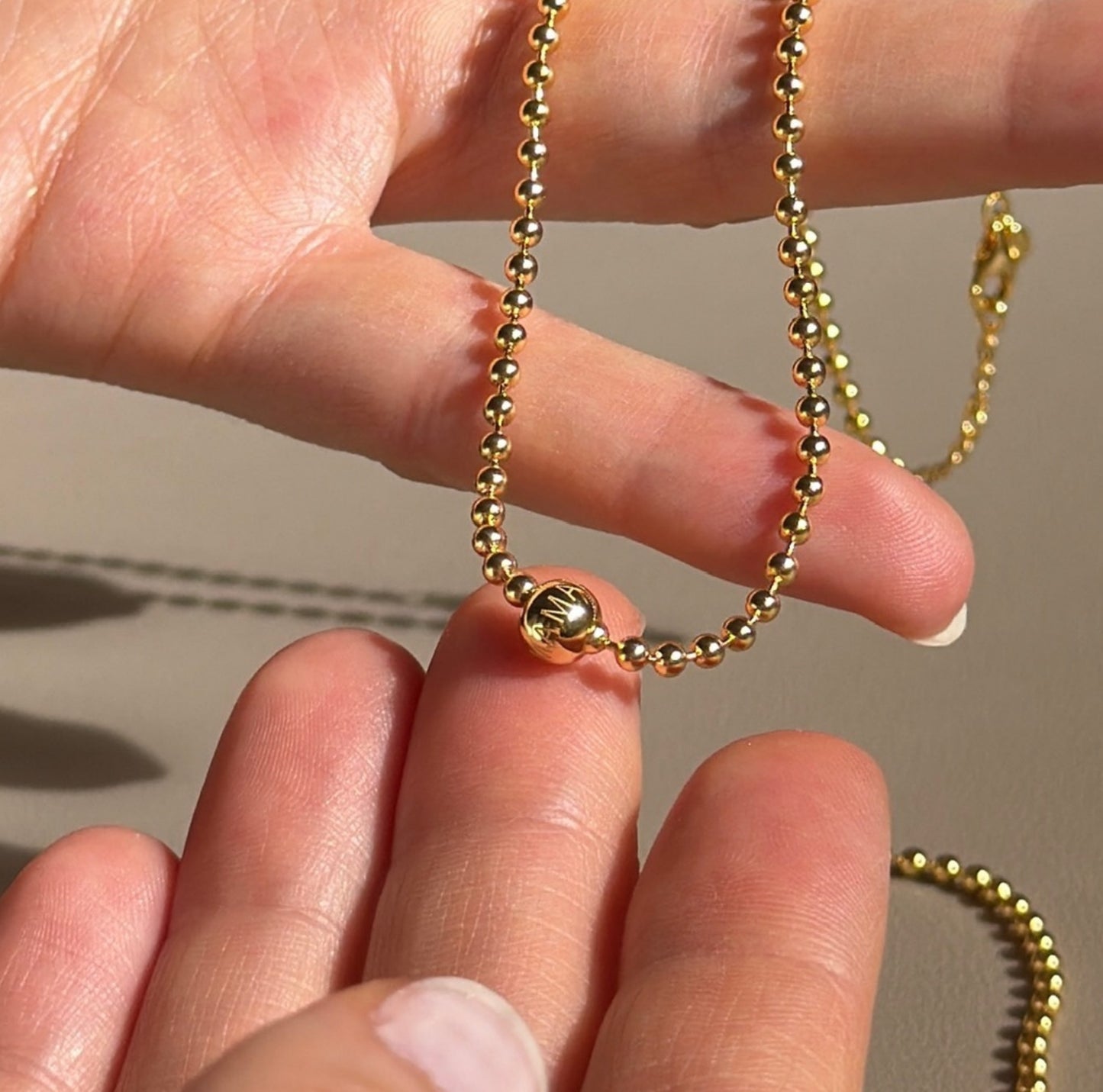 MAMA Timeless Beads Kugelkette 925 Silber 18k vergoldet Muttertag Limited Edition