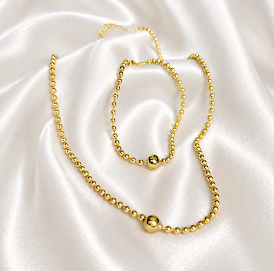 MAMA Timeless Beads Kugelkette 925 Silber 18k vergoldet Muttertag Limited Edition