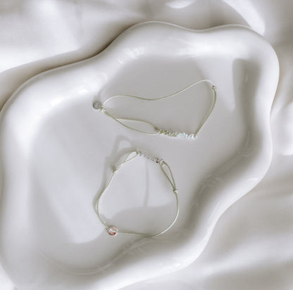 Nyla MAMA & MINI Matching Partnerlook Nylon Armband 925 Silber 18k vergoldet Geschenk