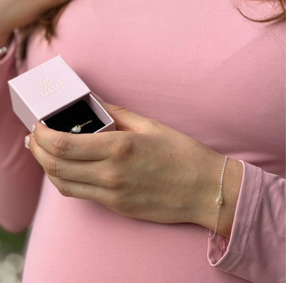 Herz im Herz Schwangerschafts Kollektion x Fertility Perlmutt 925 Silber 18k vergoldet