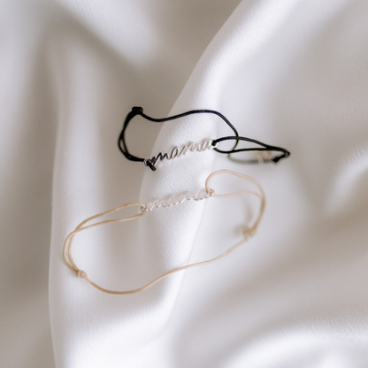 Nyla MAMA & MINI Matching Partnerlook Nylon Armband 925 Silber 18k vergoldet Geschenk