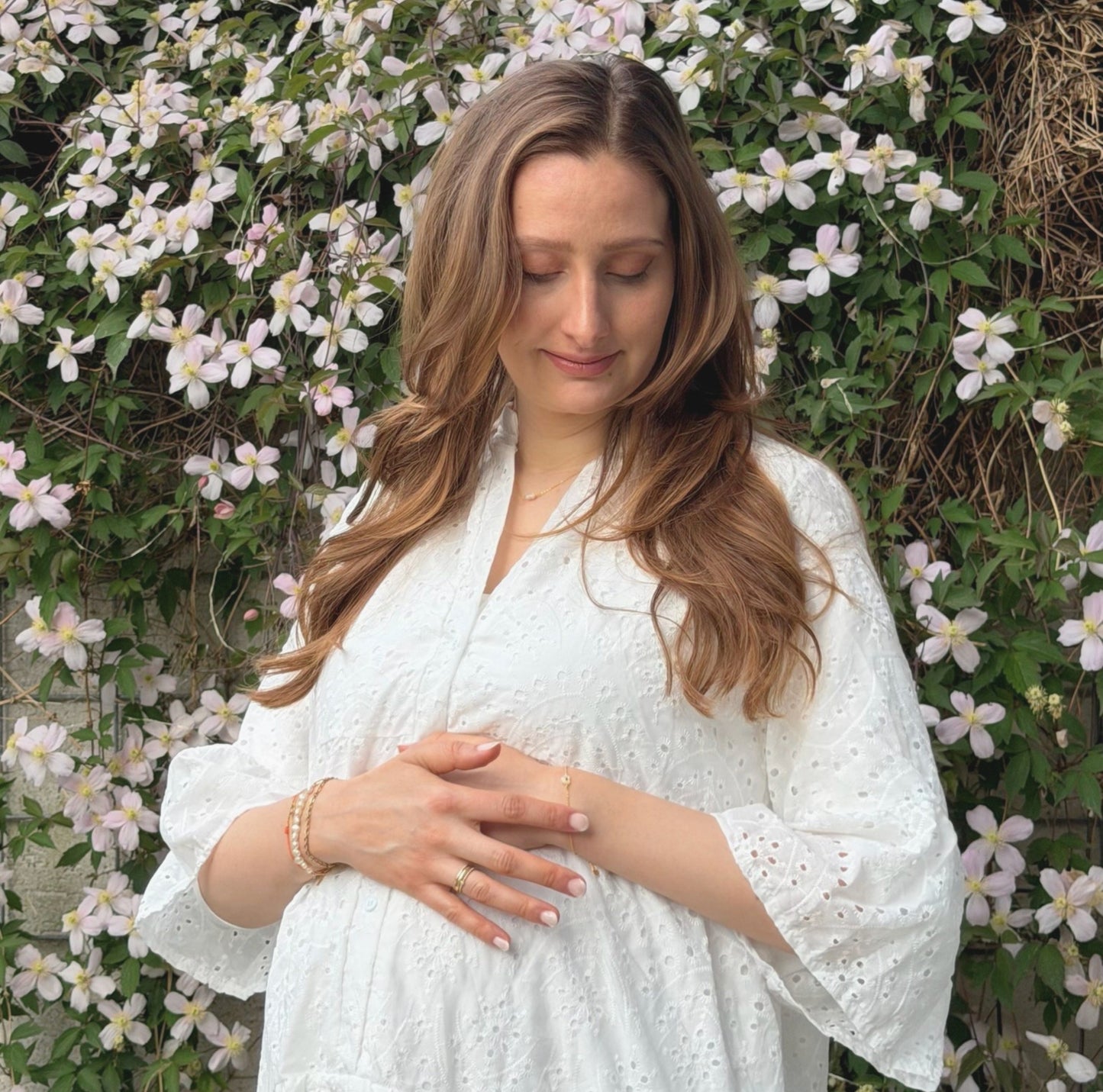 Herz im Herz Schwangerschafts Kollektion x Fertility Perlmutt 925 Silber 18k vergoldet