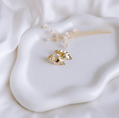 Golden Wave Ohrringe Gold 14k vergoldet Statement