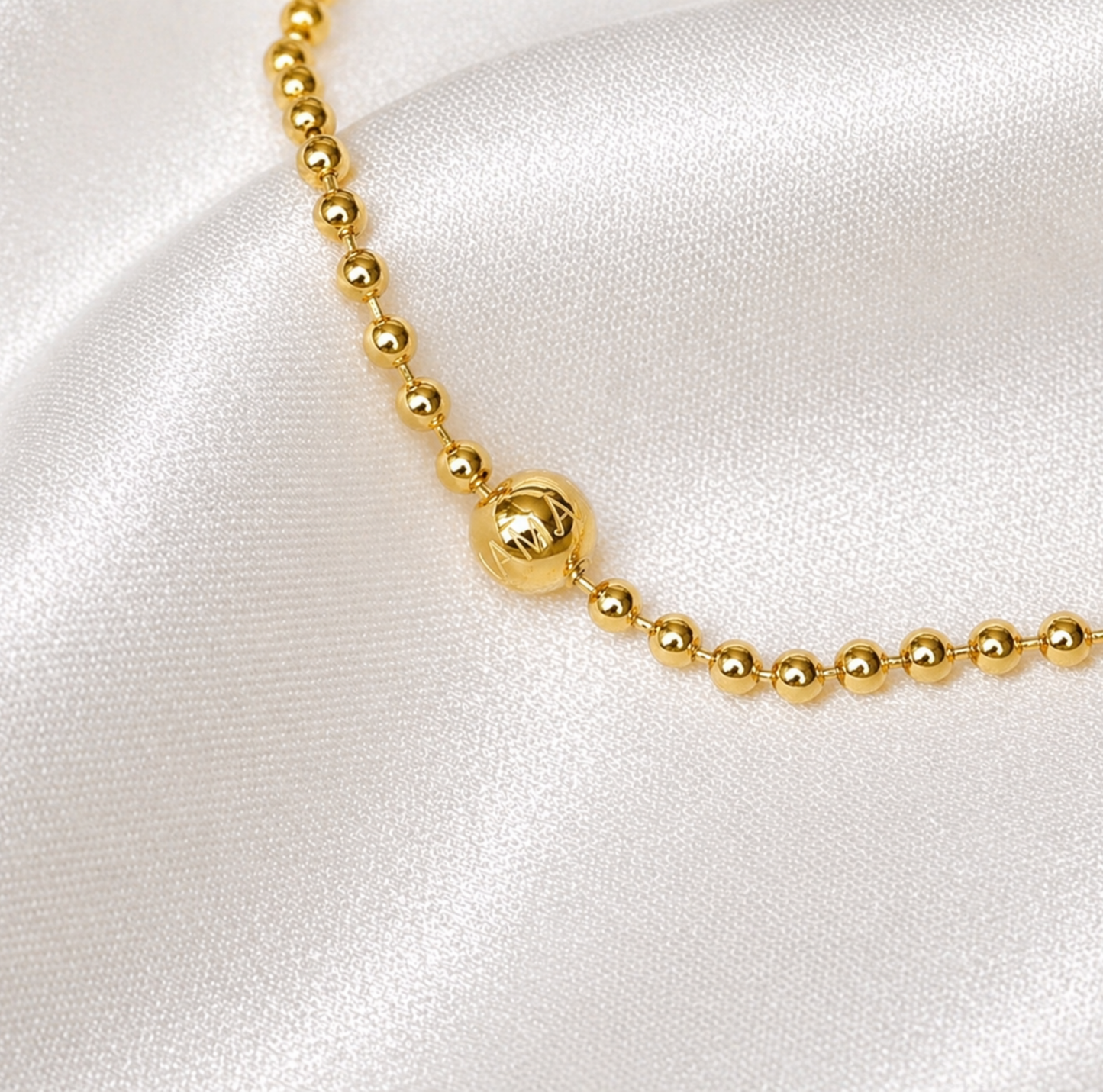 MAMA Timeless Beads Kugelkette 925 Silber 18k vergoldet Muttertag Limited Edition
