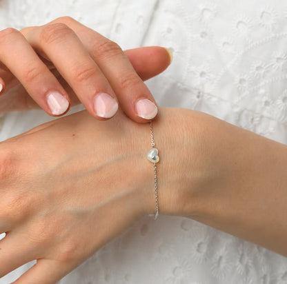 Herz im Herz Schwangerschafts Kollektion x Fertility Perlmutt 925 Silber 18k vergoldet