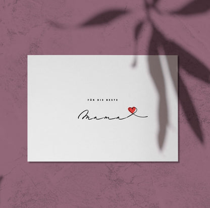 "Für die beste Mama" Grußkarte Geschenk Muttertag