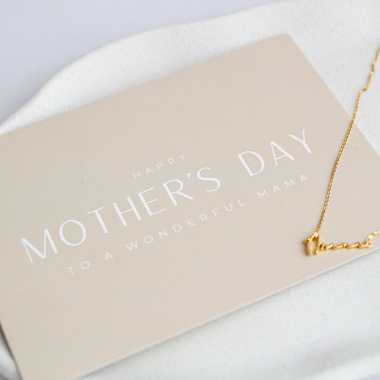 Mama geschenk - Schöne Grußkarte für Mama mit den Worten "Happy Mother's Day to a wonderful mama".
