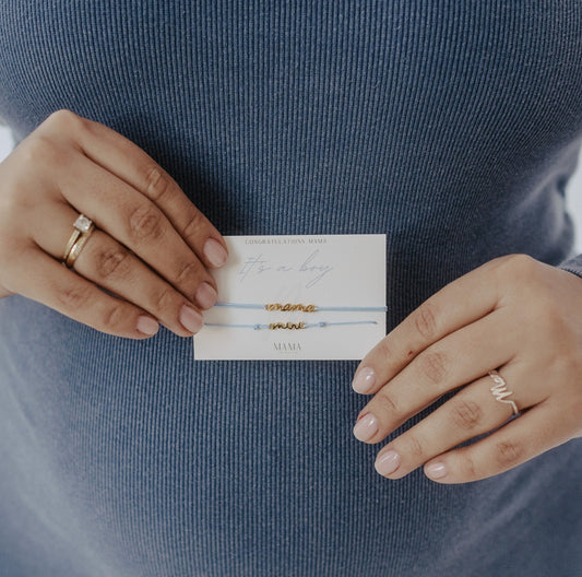 It’s a girl / It’s a boy Mama & Mini Armband Geburtsgeschenk Limited Edition vergoldet Echtschmuck