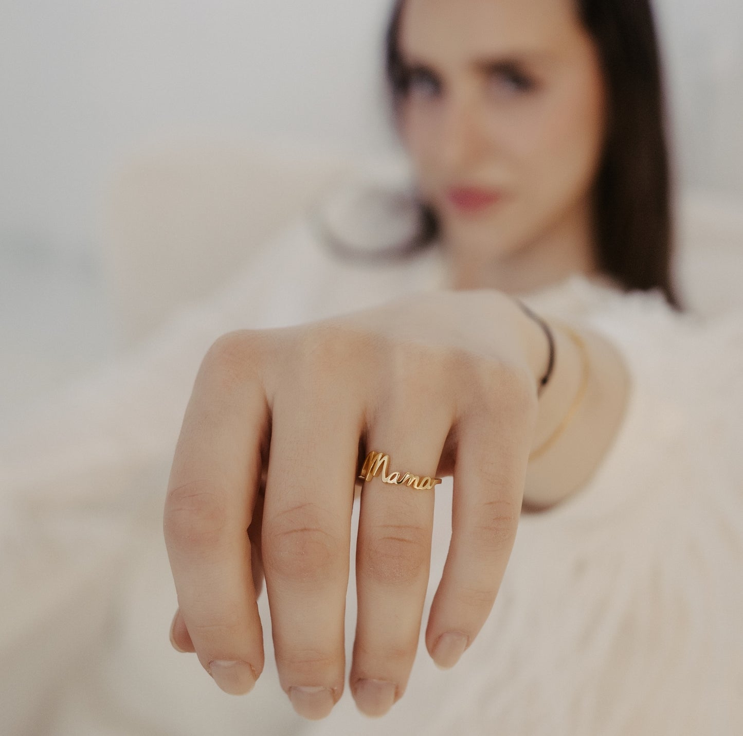 Ring it MAMA Ring 18k vergoldet 925 Silber Schriftzug Geschenk