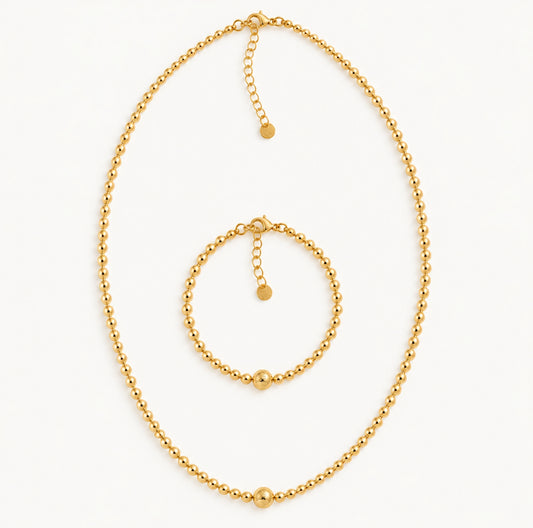 MAMA Timeless Beads Kugelkette 925 Silber 18k vergoldet Muttertag Limited Edition