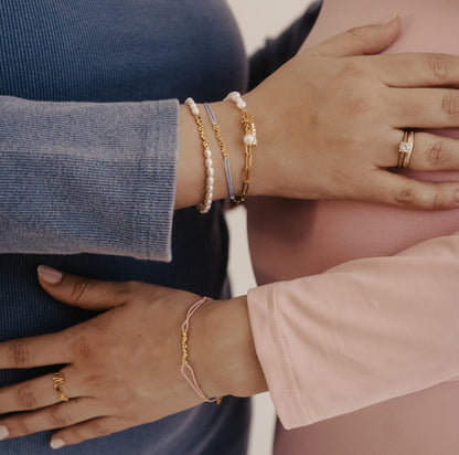 It’s a girl / It’s a boy Mama & Mini Armband Geburtsgeschenk Limited Edition vergoldet Echtschmuck