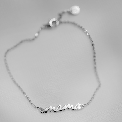Chain Love MAMA Armband 18k vergoldet 925 Silber Armkette Geschenk filigran