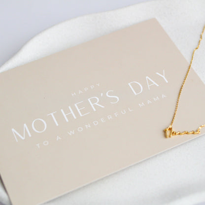 Mama geschenk - Schöne Grußkarte für Mama mit den Worten "Happy Mother's Day to a wonderful mama".