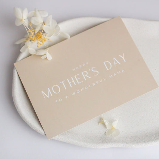 Mama geschenk - Schöne Grußkarte für Mama mit den Worten "Happy Mother's Day to a wonderful mama".